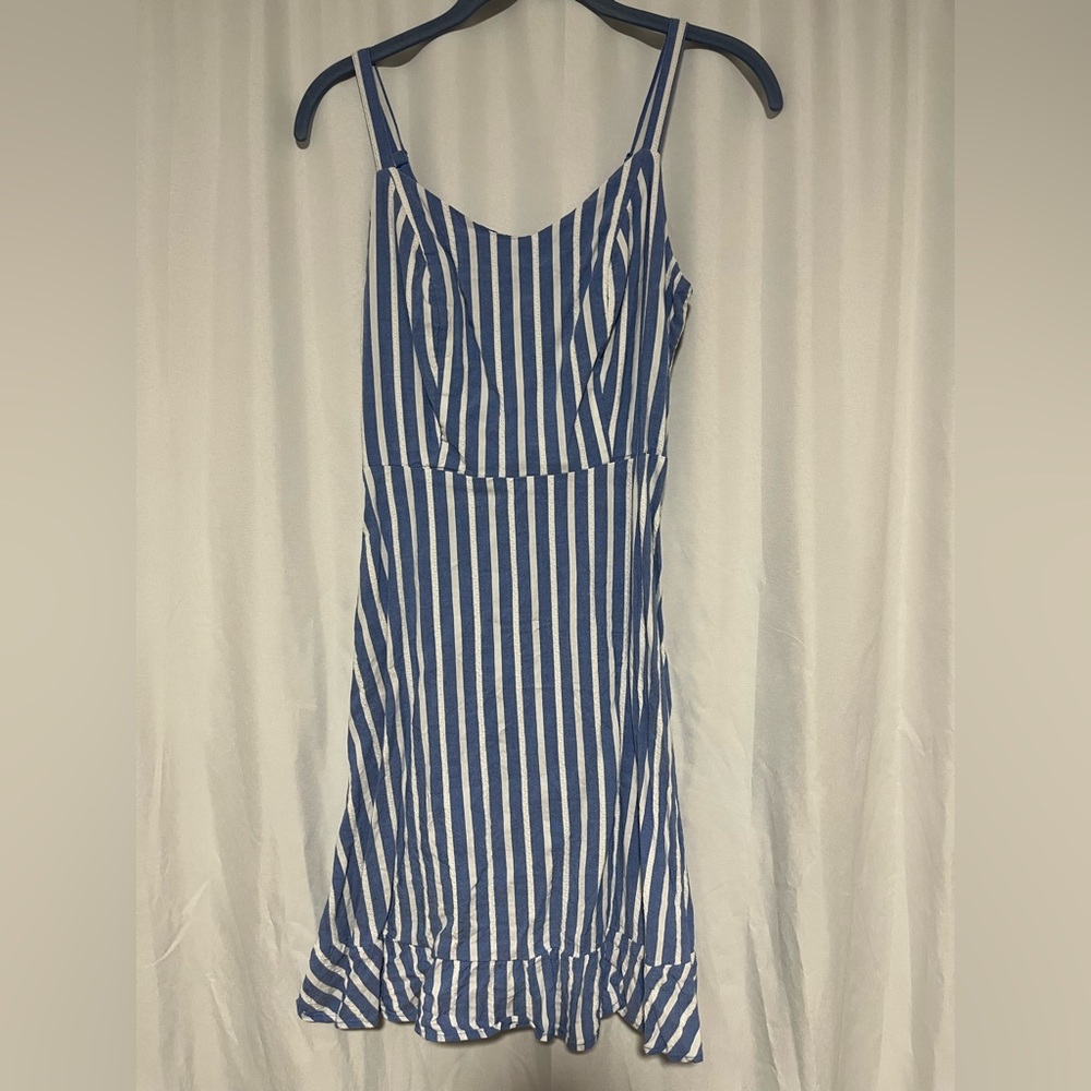 Blue and White Striped Dress